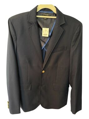 Crewcuts Black Single-Breasted Boys' Blazer with Gold Buttons